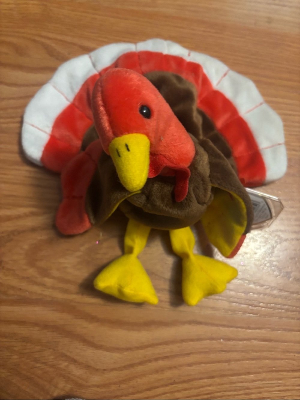 Ty Plush Turkey Bird Toy - Brown, Red, Yellow, White